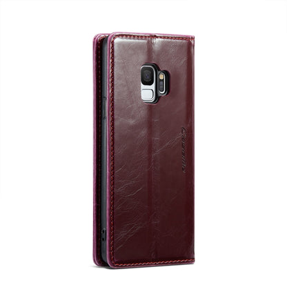 For Samsung Galaxy S9 CaseMe 003 Crazy Horse Texture Leather Phone Case(Wine Red) - Galaxy Phone Cases by CaseMe | Online Shopping UK | buy2fix