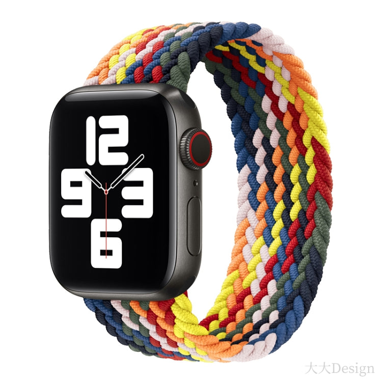 Nylon Single-turn Braided Watch Band For Apple Watch Ultra 49mm / Series 8&7 45mm / SE 2&6&SE&5&4 44mm / 3&2&1 42mm, Length:135mm(Colorful) - Watch Bands by buy2fix | Online Shopping UK | buy2fix