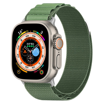 Nylon Loop Watch Band For Apple Watch Ultra 49mm&Watch Ultra 2 49mm / Series 9&8&7 45mm / SE 3&SE 2&6&SE&5&4 44mm / 3&2&1 42mm(Army Green) - Watch Bands by buy2fix | Online Shopping UK | buy2fix