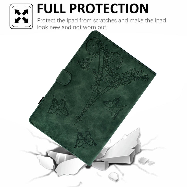 For Samsung Galaxy Tab A7 10.4 2020 T500 Tower Embossed Leather Smart Tablet Case(Green) - Other Galaxy Tab PC by buy2fix | Online Shopping UK | buy2fix