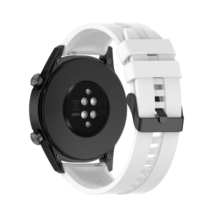 For Huawei Watch Buds 20mm Silicone Black Buckle Watch Band(White) - Watch Bands by buy2fix | Online Shopping UK | buy2fix