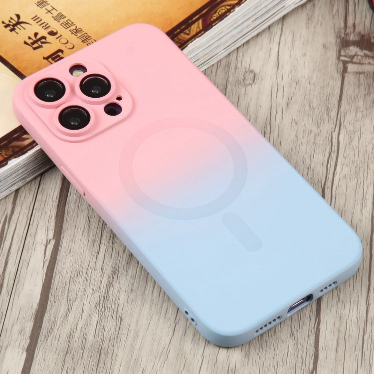 For iPhone 14 Plus Liquid TPU Silicone Gradient MagSafe Phone Case(Pink Blue) - iPhone 14 Plus Cases by buy2fix | Online Shopping UK | buy2fix