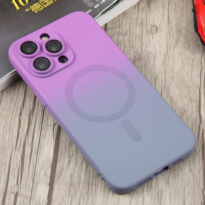 For iPhone 11 Pro Max Liquid TPU Silicone Gradient MagSafe Phone Case(Purple) - iPhone 11 Pro Max Cases by buy2fix | Online Shopping UK | buy2fix