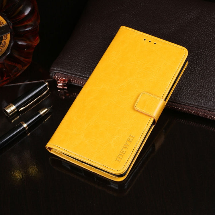 For Blackview A80 Pro idewei Crazy Horse Texture Horizontal Flip Leather Case with Holder & Card Slots & Wallet(Yellow) - More Brand by idewei | Online Shopping UK | buy2fix