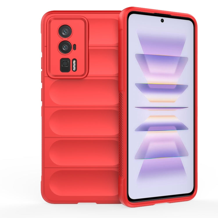 For Xiaomi Redmi K60 Magic Shield TPU + Flannel Phone Case(Red) - Xiaomi Cases by buy2fix | Online Shopping UK | buy2fix