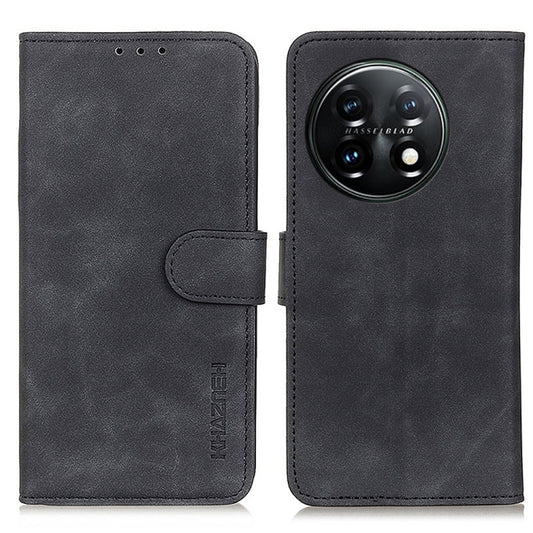 For OnePlus 11 5G KHAZNEH Retro Texture Flip Leather Phone Case(Black) - OnePlus Cases by buy2fix | Online Shopping UK | buy2fix