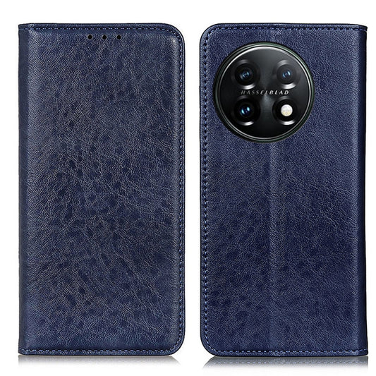 For OnePlus 11 5G Magnetic Crazy Horse Texture Leather Phone Case(Blue) - OnePlus Cases by buy2fix | Online Shopping UK | buy2fix