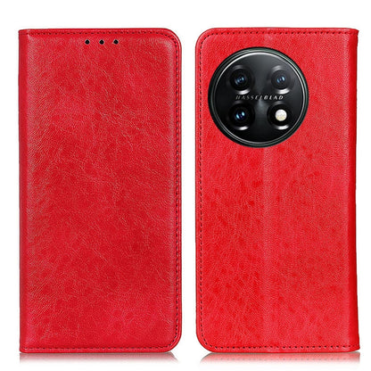 For OnePlus 11 5G Magnetic Crazy Horse Texture Leather Phone Case(Red) - OnePlus Cases by buy2fix | Online Shopping UK | buy2fix