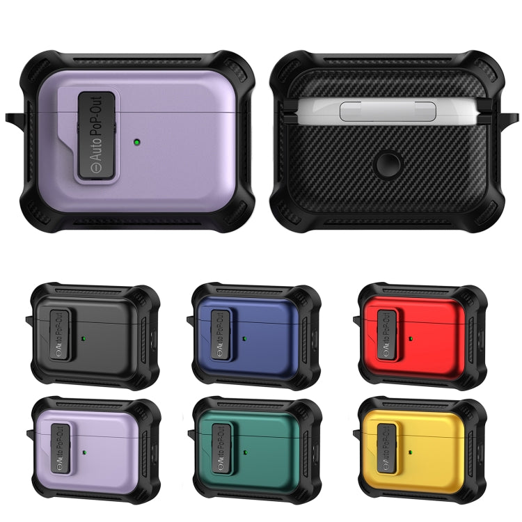 For AirPods Pro 2 Signal Flag Wireless Earphones Case with Security Lock(Purple) - For AirPods Pro 2 by buy2fix | Online Shopping UK | buy2fix