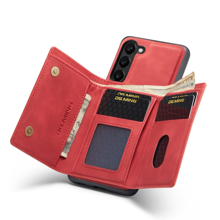 For Samsung Galaxy S23 5G DG.MING M1 Series 3-Fold Multi Card Wallet  Phone Case(Red) - Galaxy S23 5G Cases by DG.MING | Online Shopping UK | buy2fix