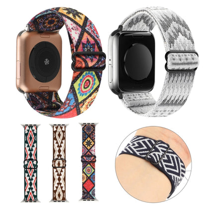 Ethnic Style Buckle Elastic Watch Band For Apple Watch Ultra 49mm&Watch Ultra 2 49mm / Series 9&8&7 45mm / SE 3&SE 2&6&SE&5&4 44mm / 3&2&1 42mm(Colorful Totem) - Watch Bands by buy2fix | Online Shopping UK | buy2fix