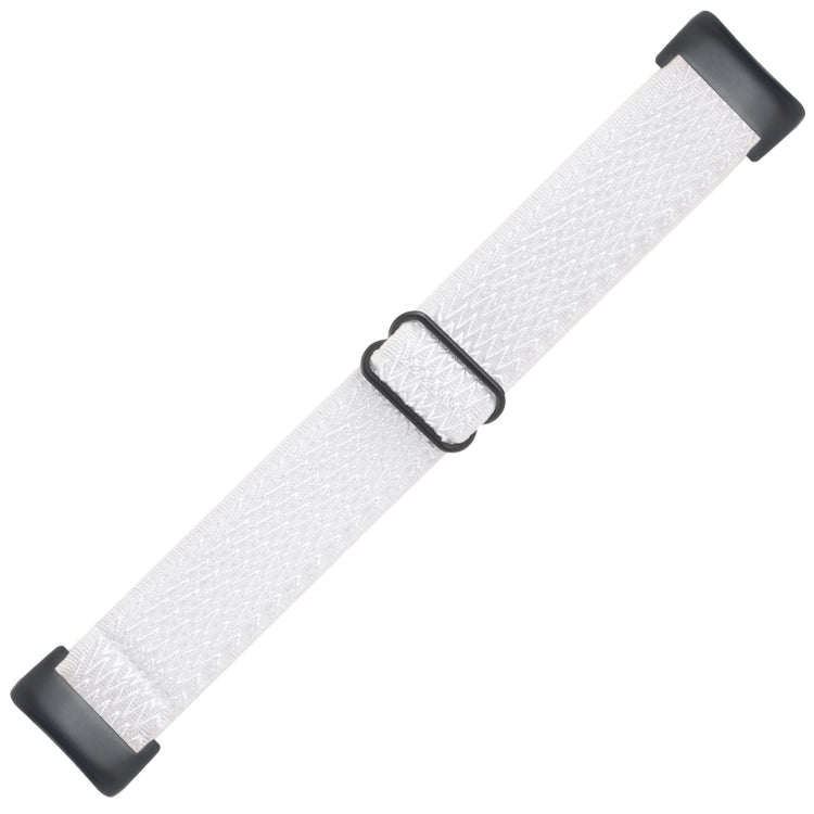 For Fitbit Charge 5 Buckle Wave Braided Nylon Watch Band(White) - Watch Bands by buy2fix | Online Shopping UK | buy2fix