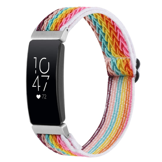 For Fitbit Inspire 2 Buckle Wave Braided Nylon Watch Band(Rainbow) - Watch Bands by buy2fix | Online Shopping UK | buy2fix