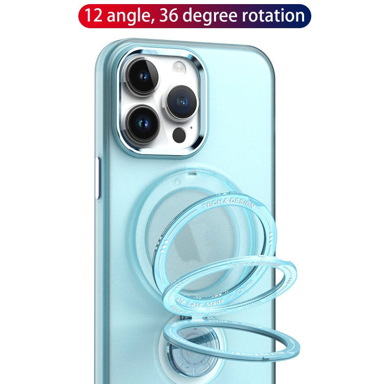 For iPhone 14 360 Degree Rotation Holder MagSafe Magnetic Phone Case(Light Blue) - iPhone 14 Cases by buy2fix | Online Shopping UK | buy2fix