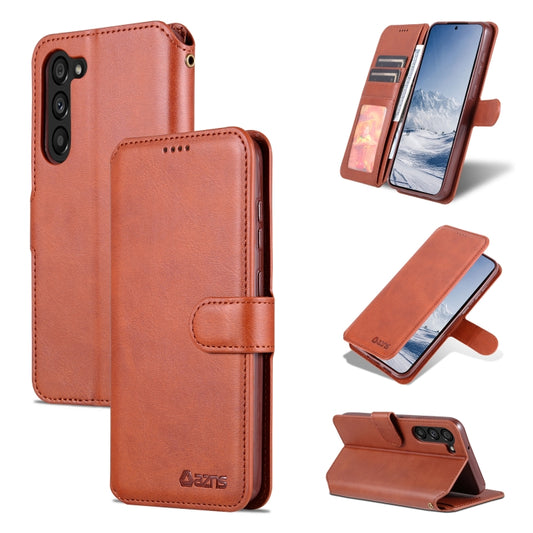 For Samsung Galaxy S23+ 5G AZNS Calf Texture Horizontal Flip Leather Phone Case(Brown) - Galaxy S23+ 5G Cases by AZNS | Online Shopping UK | buy2fix