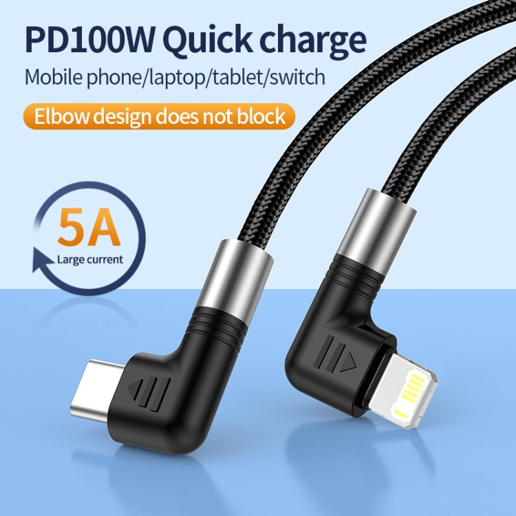 A9 30W USB-C/Type-C to 8 Pin Double Elbow Data Cable, Length:3m - 2 in 1 Cable by buy2fix | Online Shopping UK | buy2fix