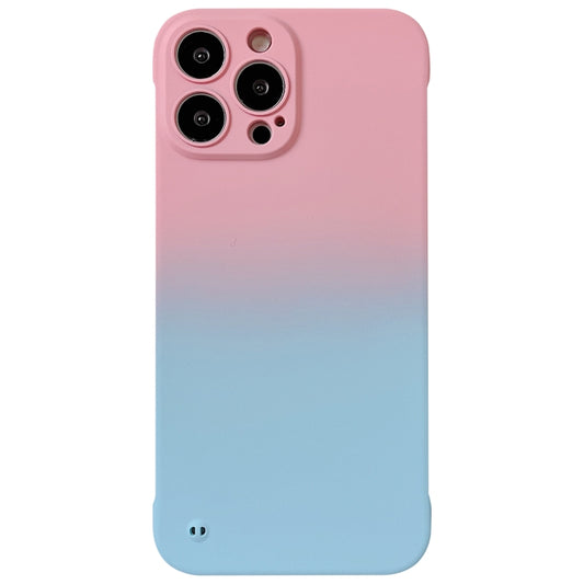 For iPhone 11 Pro Max Frameless Skin Feel Gradient Phone Case(Pink + Light Blue) - iPhone 11 Pro Max Cases by buy2fix | Online Shopping UK | buy2fix