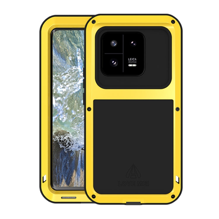 For Xiaomi 13 Pro LOVE MEI Metal Shockproof Life Waterproof Dustproof Phone Case(Yellow) - Xiaomi Cases by LOVE MEI | Online Shopping UK | buy2fix