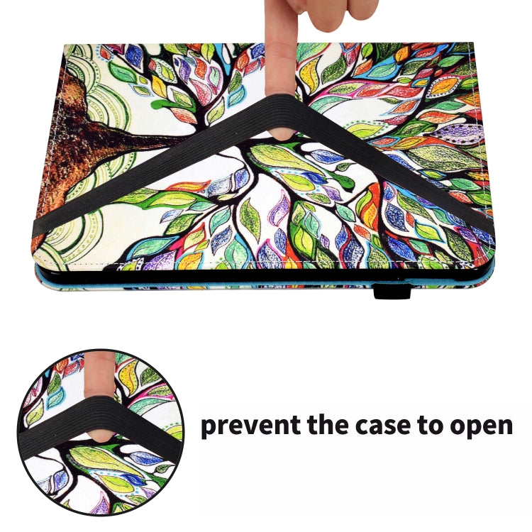 For Samsung Galaxy Tab S6 Lite P610 Colored Drawing Stitching Elastic Band Leather Smart Tablet Case(Life Tree) - Tab S6 Lite P610 / P615 by buy2fix | Online Shopping UK | buy2fix