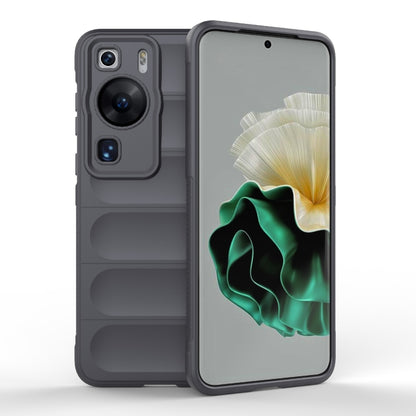 For Huawei P60 Magic Shield TPU + Flannel Phone Case(Dark Grey) - Huawei Cases by buy2fix | Online Shopping UK | buy2fix