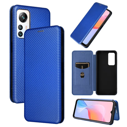 For Blackview A85 Carbon Fiber Texture Flip Leather Phone Case(Blue) - More Brand by buy2fix | Online Shopping UK | buy2fix