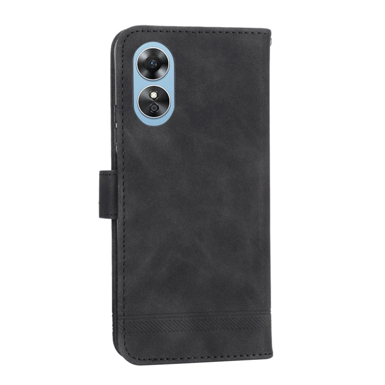 For OPPO Reno8 T 4G Global Dierfeng Dream Line TPU + PU Leather Phone Case(Black) - OPPO Cases by buy2fix | Online Shopping UK | buy2fix