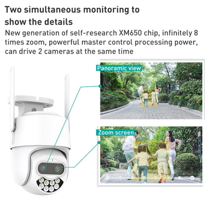 QX82 400W Dual Screen Dual Channel Synchronous Monitoring IP Camera, Plug:AU Plug - Dome Camera by buy2fix | Online Shopping UK | buy2fix