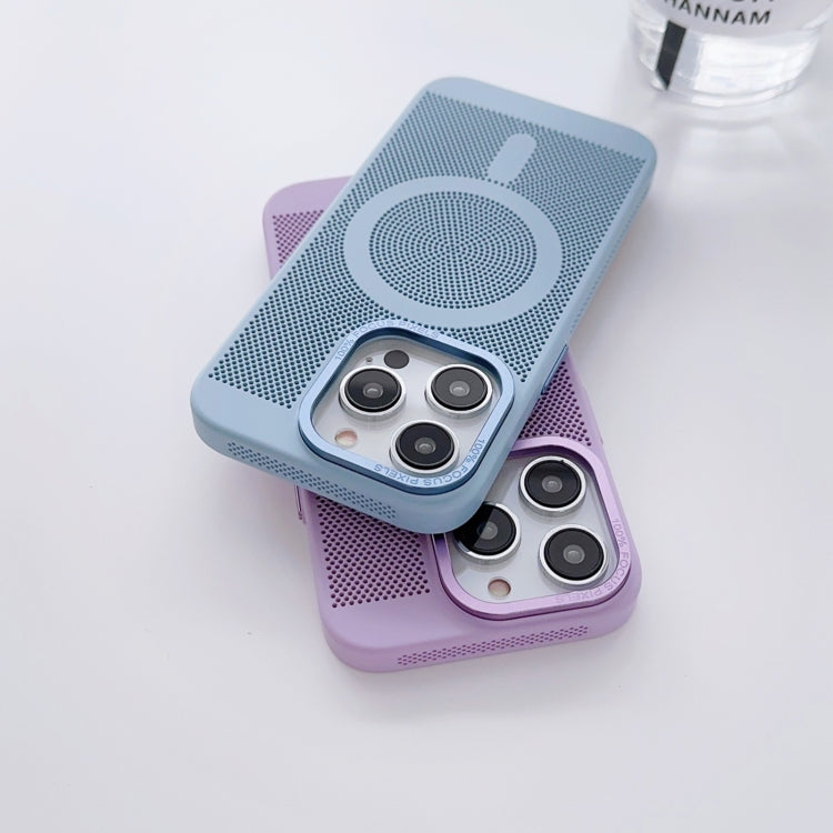 For iPhone 11 Pro Max Grid Cooling MagSafe Magnetic Phone Case(Dark Purple) - iPhone 11 Pro Max Cases by buy2fix | Online Shopping UK | buy2fix