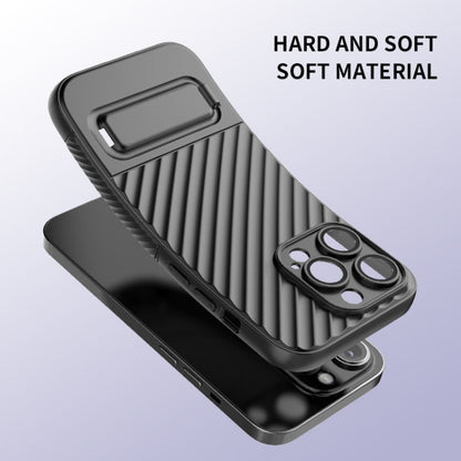 For iPhone 14 Pro Wavy Texture TPU Phone Case with Lens Film(Grey) - iPhone 14 Pro Cases by buy2fix | Online Shopping UK | buy2fix