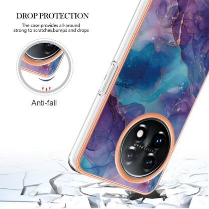 For OnePlus 11 Electroplating Marble Dual-side IMD Phone Case(Purple 016) - OnePlus Cases by buy2fix | Online Shopping UK | buy2fix