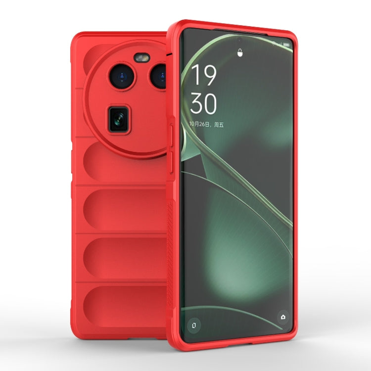 For OPPO Find X6 5G Magic Shield TPU + Flannel Phone Case(Red) - OPPO Cases by buy2fix | Online Shopping UK | buy2fix