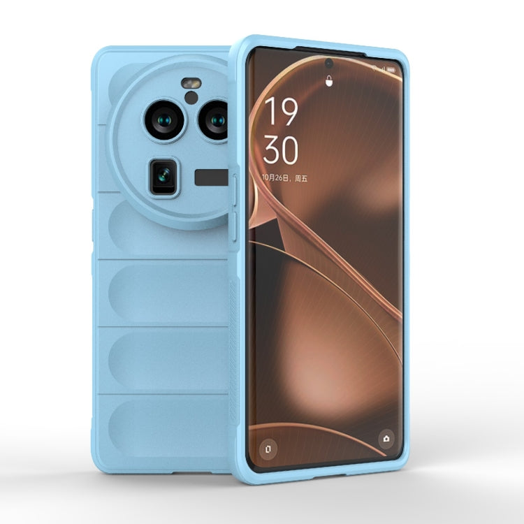 For OPPO Find X6 Pro 5G Magic Shield TPU + Flannel Phone Case(Light Blue) - OPPO Cases by buy2fix | Online Shopping UK | buy2fix