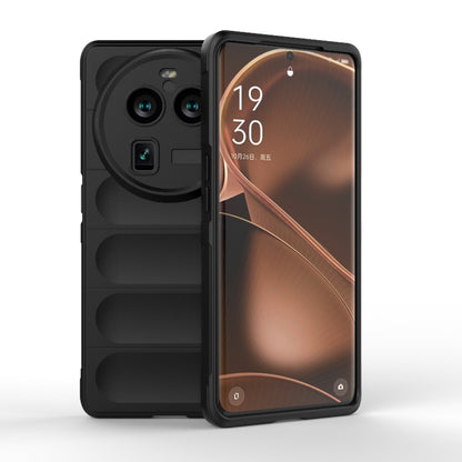 For OPPO Find X6 Pro 5G Magic Shield TPU + Flannel Phone Case(Black) - OPPO Cases by buy2fix | Online Shopping UK | buy2fix