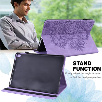 For Samsung Galaxy Tab S9 / S9 FE Peacock Embossed Pattern Leather Tablet Case(Purple) - Galaxy Tab S9 Cases by buy2fix | Online Shopping UK | buy2fix