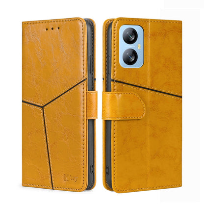 For Blackview A52 Geometric Stitching Flip Leather Phone Case(Yellow) - More Brand by buy2fix | Online Shopping UK | buy2fix