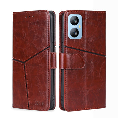 For Blackview A52 Geometric Stitching Flip Leather Phone Case(Dark Brown) - More Brand by buy2fix | Online Shopping UK | buy2fix