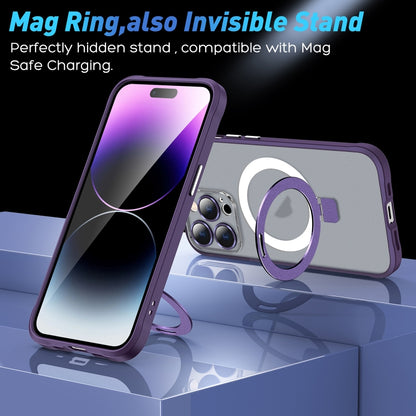 For iPhone 13 Pro Metal Eyes Series MagSafe Magnetic Holder Phone Case(Red) - iPhone 13 Pro Cases by buy2fix | Online Shopping UK | buy2fix