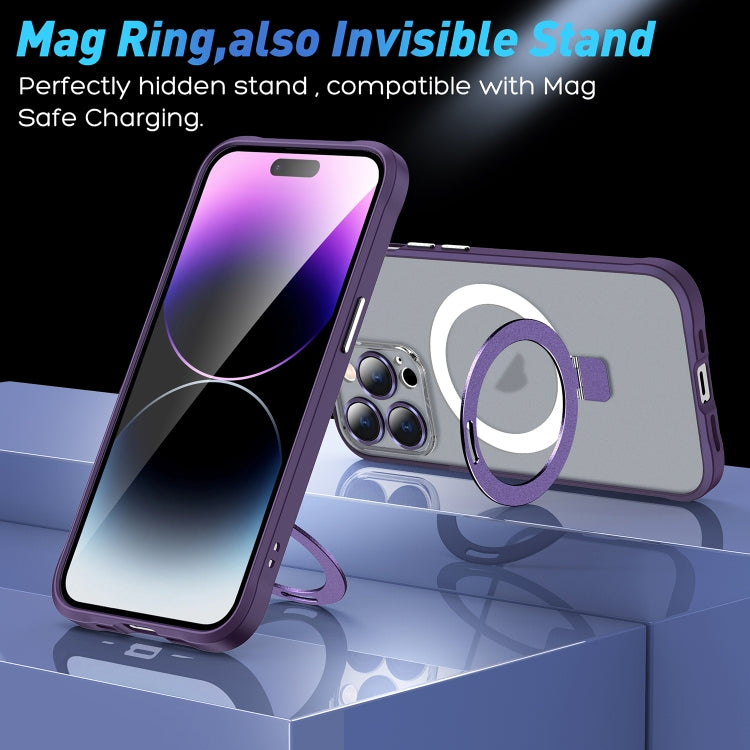 For iPhone 13 Pro Max Metal Eyes Series MagSafe Magnetic Holder Phone Case(Red) - iPhone 13 Pro Max Cases by buy2fix | Online Shopping UK | buy2fix