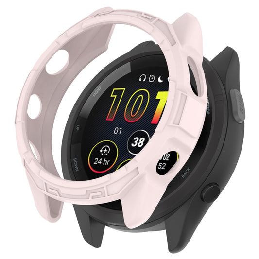 For Garmin Forerunner 265S Armor Hollow Watch Protective Case(Light Pink) - Watch Cases by buy2fix | Online Shopping UK | buy2fix