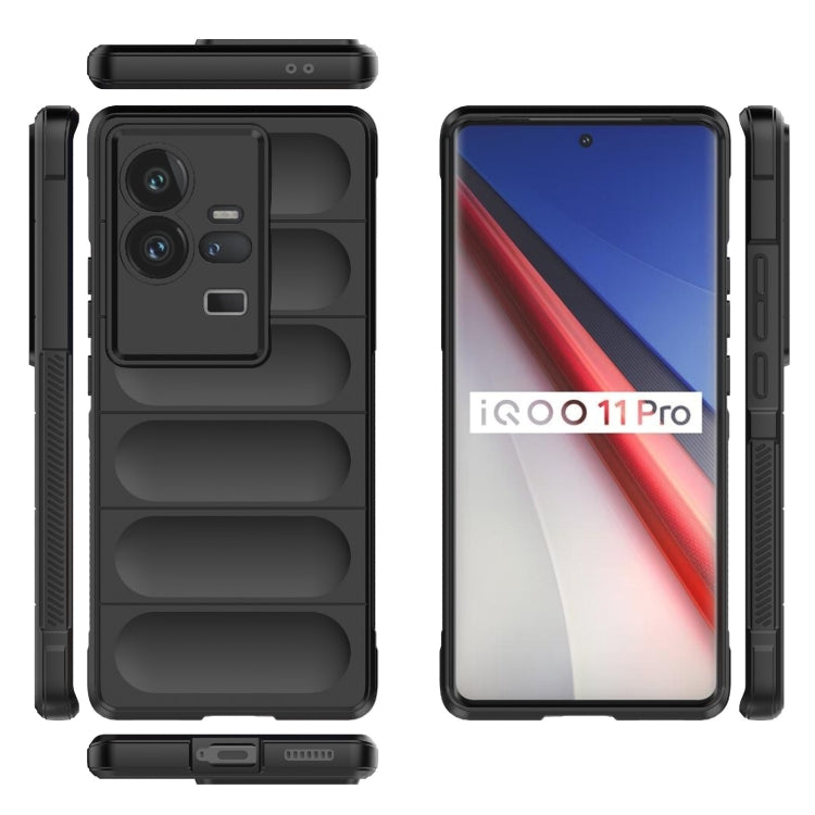 For vivo iQOO 11 Pro 5G Magic Shield TPU + Flannel Phone Case(White) - vivo Cases by buy2fix | Online Shopping UK | buy2fix