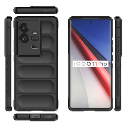 For vivo iQOO 11 Pro 5G Magic Shield TPU + Flannel Phone Case(Dark Blue) - vivo Cases by buy2fix | Online Shopping UK | buy2fix