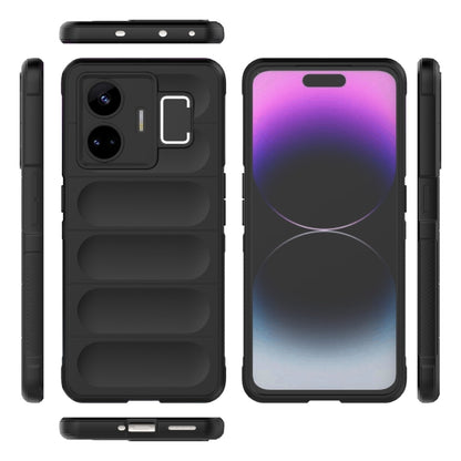 For Realme GT Neo 5 5G Magic Shield TPU + Flannel Phone Case(Black) - Realme Cases by buy2fix | Online Shopping UK | buy2fix