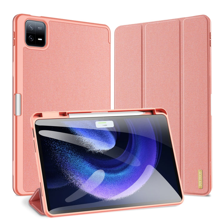 For Xiaomi Pad 6 Pro / Pad 6 DUX DUCIS Domo Series Magnetic Flip Leather Tablet Case(Pink) - More Tablet Cases by DUX DUCIS | Online Shopping UK | buy2fix