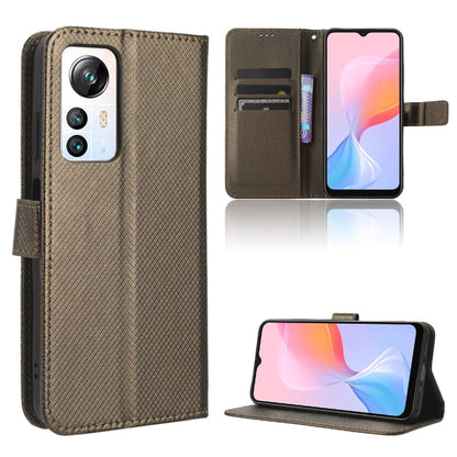 For Blackview A85 Diamond Texture Leather Phone Case(Brown) - More Brand by buy2fix | Online Shopping UK | buy2fix