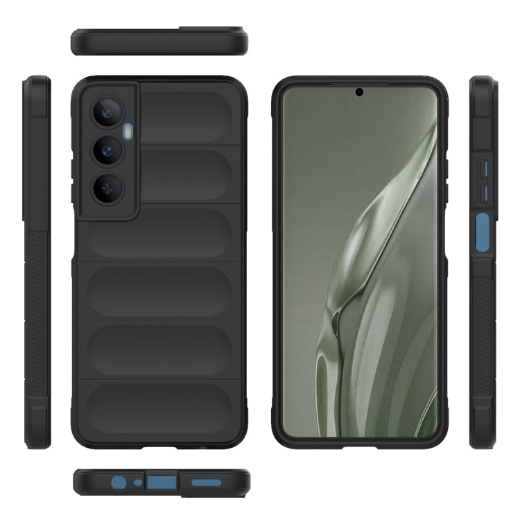 For Realme C65 4G Global Magic Shield TPU + Flannel Phone Case(Black) - Realme Cases by buy2fix | Online Shopping UK | buy2fix