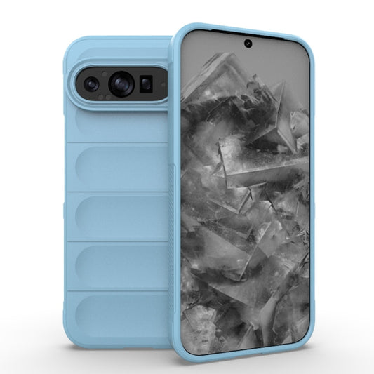 For Google Pixel 9 Pro XL 5G Magic Shield TPU + Flannel Phone Case(Light Blue) - Google Cases by buy2fix | Online Shopping UK | buy2fix