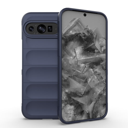 For Google Pixel 9 Pro XL 5G Magic Shield TPU + Flannel Phone Case(Dark Blue) - Google Cases by buy2fix | Online Shopping UK | buy2fix