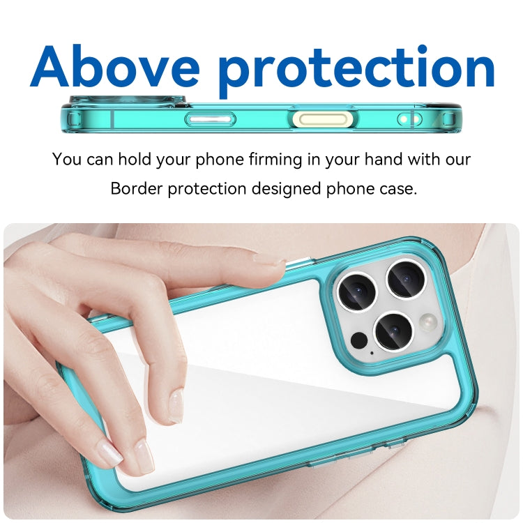 For iPhone 16 Pro Colorful Series Acrylic + TPU Phone Case(Transparent Blue) - iPhone 16 Pro Cases by buy2fix | Online Shopping UK | buy2fix