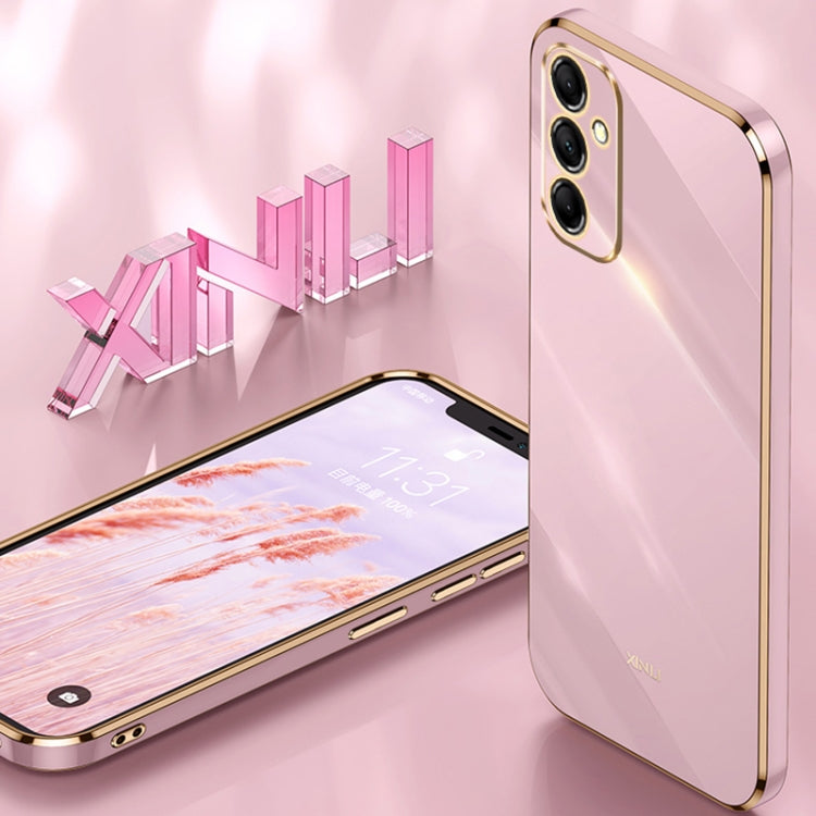 For Samsung Galaxy A55 XINLI Straight Edge 6D Electroplate TPU Phone Case(White) - Galaxy Phone Cases by XINLI | Online Shopping UK | buy2fix