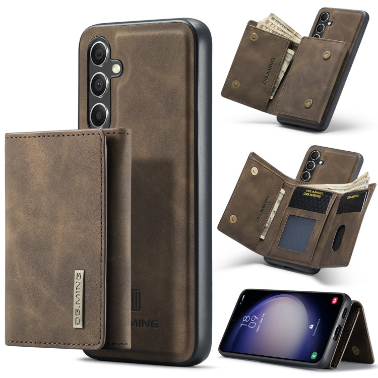 For Samsung Galaxy S23 FE 5G DG.MING M1 Series 3-Fold Multi Card Wallet + Magnetic Phone Case(Coffee) - Galaxy S23 FE 5G Cases by DG.MING | Online Shopping UK | buy2fix